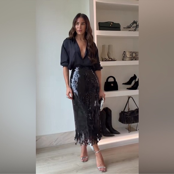 ZARA SEQUIN LONG SKIRT ZW COLLECTION - Picture 5 of 15
